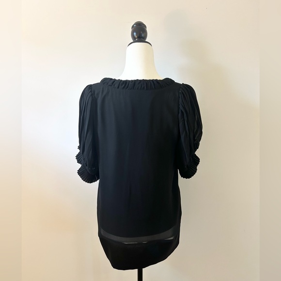 Black Ruffled Organza Blouse, Festive, Evening - size Medium - Picture 6 of 6